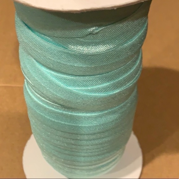 Large Spool of 5/8” FOE (Fold over elastic) in aqua for DIY ponytail holders - Picture 1 of 1